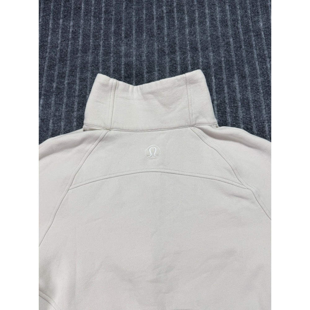 Lululemon Scuba Oversized Half Zip Pullover M/L Cream Cropped Sporty Neutral - Picture 4 of 7